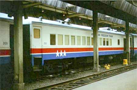American Freedom Train Car 202 ex Reading 592, Permacel Express, Springmaid Special, Preamble Express