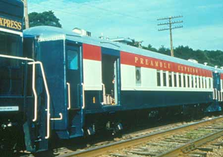 American Freedom Train Car 202 ex Reading 592, Permacel Express, Springmaid Special, Preamble Express